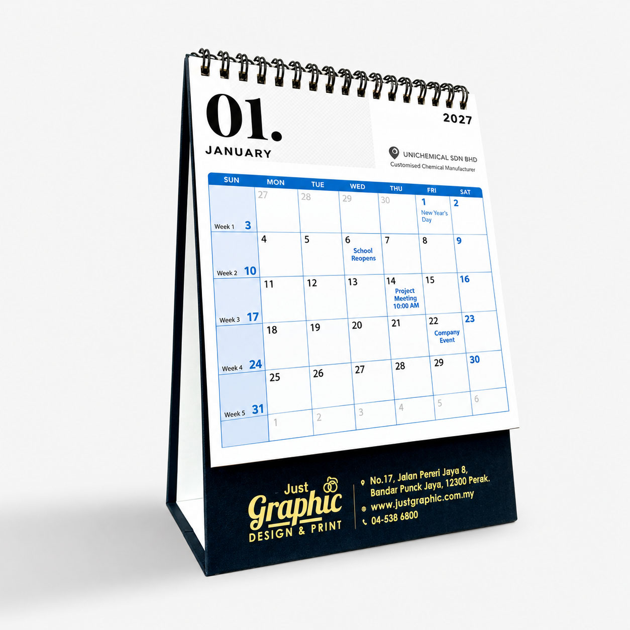 Hot Stamping Table Desk Calendar printing Malaysia