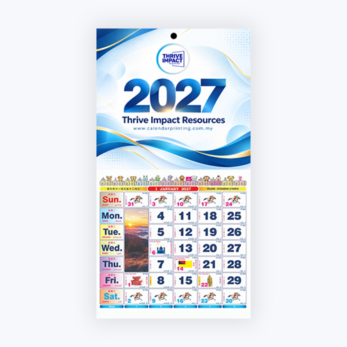 Racing Horse Calendar Kalendar Kuda 2027 printing Malaysia